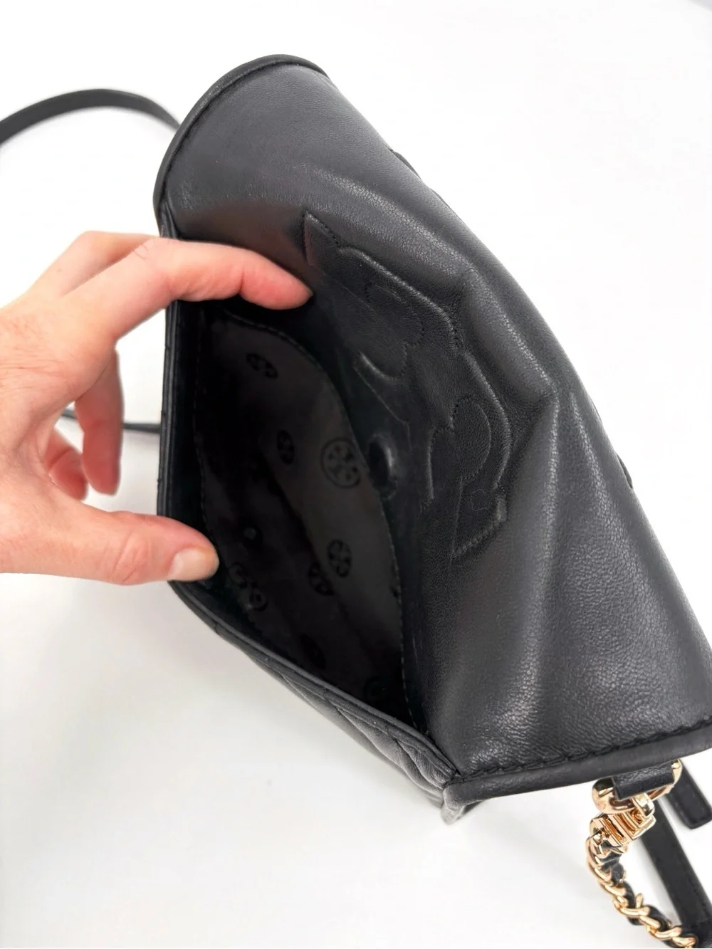TORY BURCH Alexa Combo Quilted Black Leather Crossbody Bag